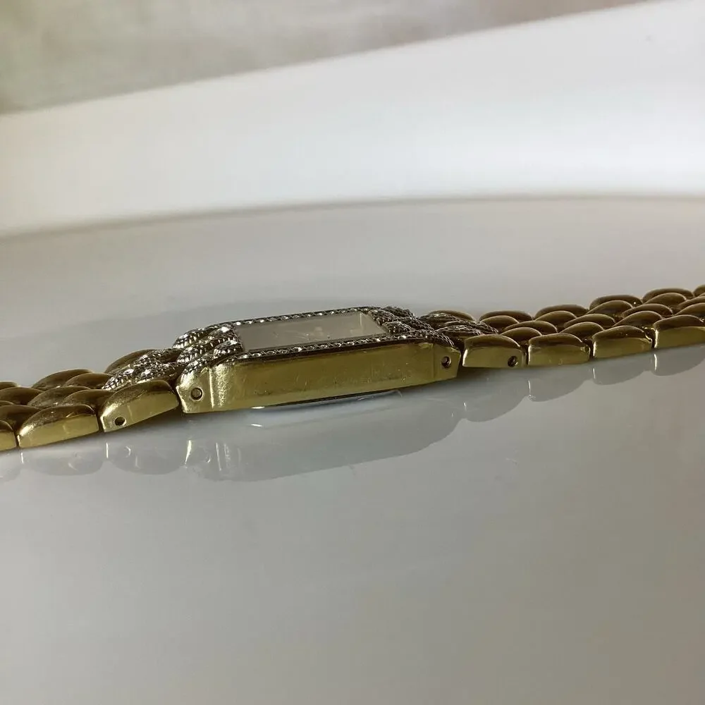 Vintage ELGIN Gold Tone & Rhinestones Bracelet Watch